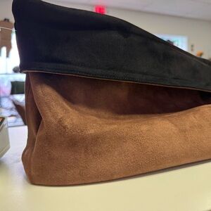 Donna Karan Black and Gray Suede Accessory